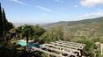 Toscana Immobiliare - view from the house in Cortona, valdichiana with swimming pool and church