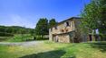 Toscana Immobiliare - Casale con garage, tre camere, bagno, giardino e 32 ettari di terreno con seminativo, uliveto e core in vendita in Val d'Orcia, Toscana.