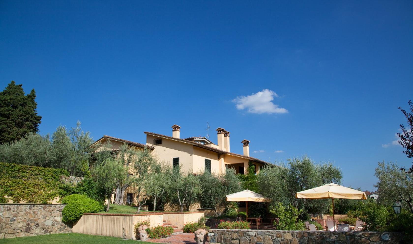 Toscana Immobiliare - Firenze, prestigiosa proprietà in vendita con villa padronale, piscina, giardini, oliveto, annessi ed appartamenti;